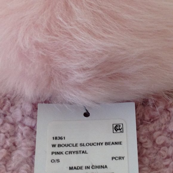 UGG  Boucle Slouchy  Beanie With Fur Pom main image 4